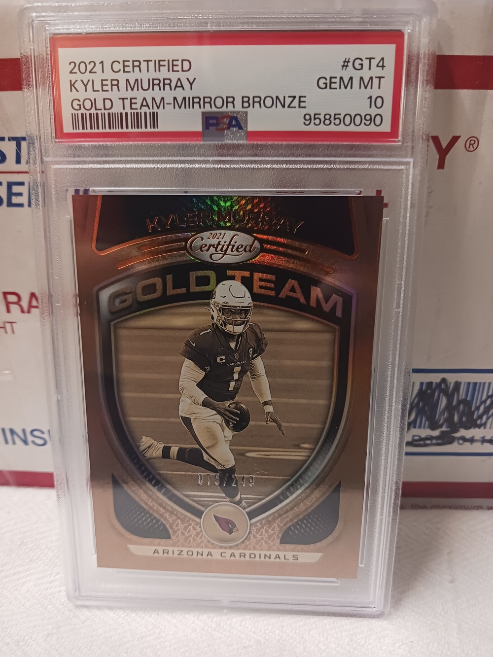 2021 Certified Kyler Murray Gold Team Mirror Bronze Rookie Card PSA GEM MINT 10